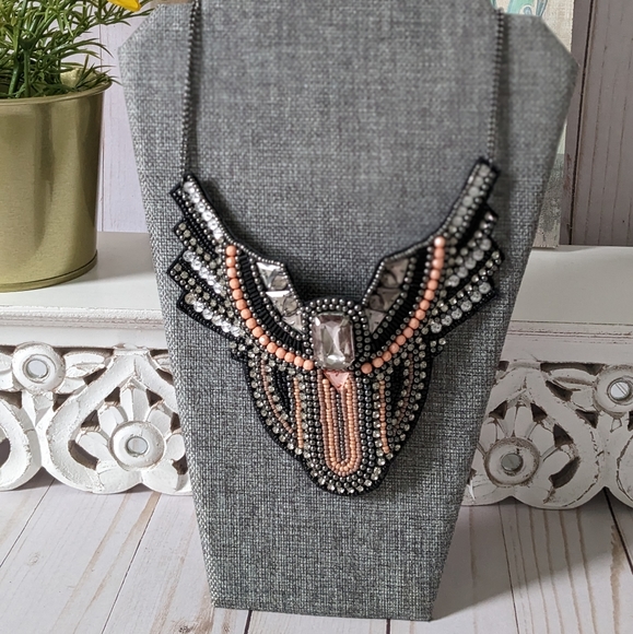 Studded Bib Necklace - Picture 3 of 5